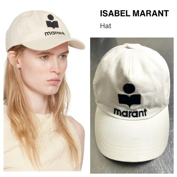ISABEL MARANT Unisex Ecru & Black Tyronyh Cap With Embroidered MARANT Logo - Picture 1 of 11